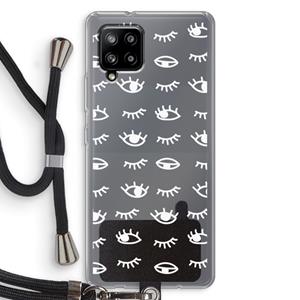 CaseCompany Eye pattern #3: Samsung Galaxy A42 5G Transparant Hoesje met koord
