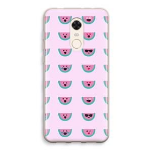 CaseCompany Smiley watermeloenprint: Xiaomi Redmi 5 Transparant Hoesje