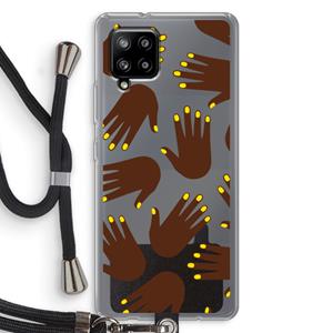 CaseCompany Hands dark: Samsung Galaxy A42 5G Transparant Hoesje met koord