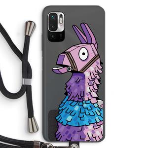 CaseCompany Lama: Xiaomi Redmi Note 10 5G Transparant Hoesje met koord