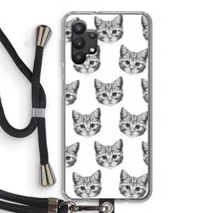 CaseCompany Kitten: Samsung Galaxy A32 5G Transparant Hoesje met koord