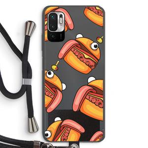 CaseCompany Hamburger: Xiaomi Redmi Note 10 5G Transparant Hoesje met koord