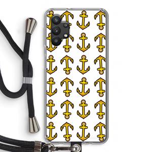 CaseCompany Musketon Anchor: Samsung Galaxy A32 5G Transparant Hoesje met koord