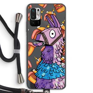 CaseCompany Loot Burger: Xiaomi Redmi Note 10 5G Transparant Hoesje met koord