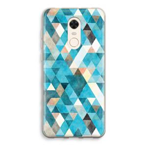 CaseCompany Gekleurde driehoekjes blauw: Xiaomi Redmi 5 Transparant Hoesje