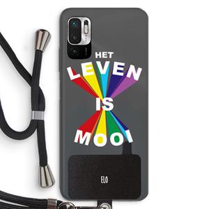 CaseCompany Het Leven Is Mooi: Xiaomi Redmi Note 10 5G Transparant Hoesje met koord