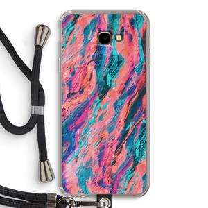 CaseCompany Electric Times: Samsung Galaxy J4 Plus Transparant Hoesje met koord