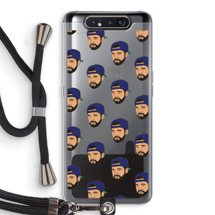 CaseCompany Drake Away: Samsung Galaxy A80 Transparant Hoesje met koord