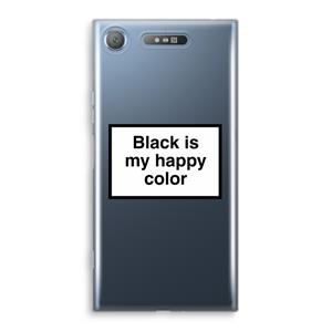 CaseCompany Black is my happy color: Sony Xperia XZ1 Transparant Hoesje