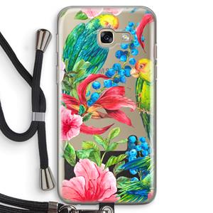 CaseCompany Papegaaien: Samsung Galaxy A5 (2017) Transparant Hoesje met koord