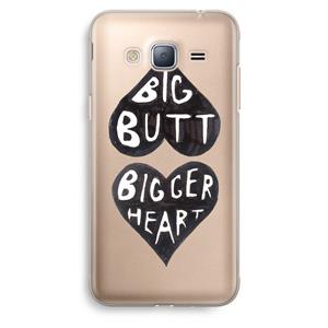 CaseCompany Big butt bigger heart: Samsung Galaxy J3 (2016) Transparant Hoesje