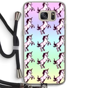 CaseCompany Musketon Unicorn: Samsung Galaxy S7 Transparant Hoesje met koord