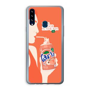 CaseCompany Peach please!: Samsung Galaxy A20s Transparant Hoesje
