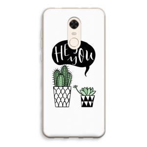 CaseCompany Hey you cactus: Xiaomi Redmi 5 Transparant Hoesje