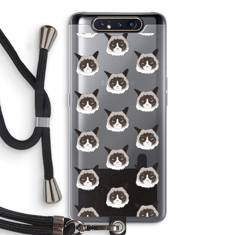 CaseCompany It's a Purrr Case: Samsung Galaxy A80 Transparant Hoesje met koord