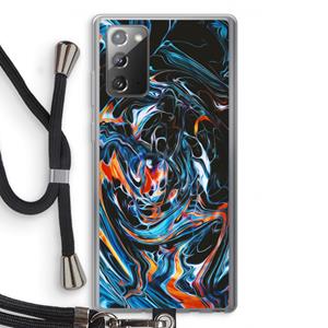 CaseCompany Black Unicorn: Samsung Galaxy Note 20 / Note 20 5G Transparant Hoesje met koord