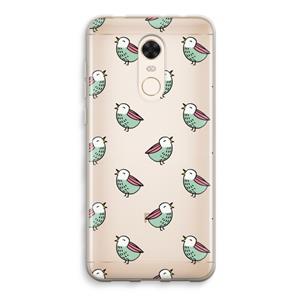 CaseCompany Vogeltjes: Xiaomi Redmi 5 Transparant Hoesje