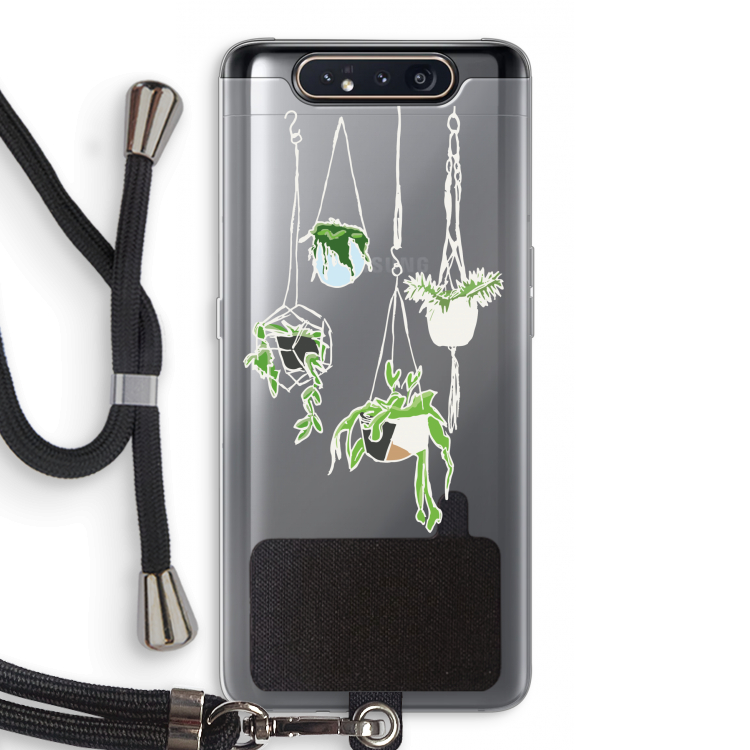 CaseCompany Hang In There: Samsung Galaxy A80 Transparant Hoesje met koord