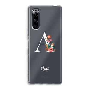 CaseCompany Pink Bouquet: Sony Xperia 5 Transparant Hoesje