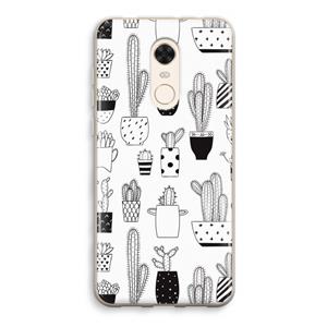 CaseCompany Cactusmotief: Xiaomi Redmi 5 Transparant Hoesje