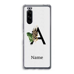 CaseCompany Charcoal Flora: Sony Xperia 5 Transparant Hoesje