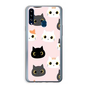 CaseCompany Katten: Samsung Galaxy A20s Transparant Hoesje