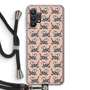 CaseCompany Zwarte poes: Samsung Galaxy A32 5G Transparant Hoesje met koord