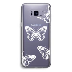 CaseCompany White butterfly: Samsung Galaxy S8 Plus Transparant Hoesje