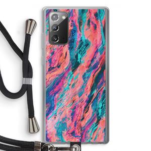CaseCompany Electric Times: Samsung Galaxy Note 20 / Note 20 5G Transparant Hoesje met koord