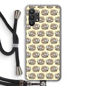 CaseCompany Slapende poes: Samsung Galaxy A32 5G Transparant Hoesje met koord