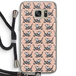 CaseCompany Zwarte poes: Samsung Galaxy S7 Transparant Hoesje met koord