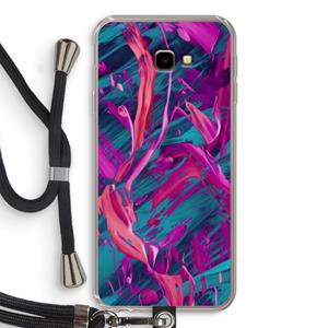 CaseCompany Pink Clouds: Samsung Galaxy J4 Plus Transparant Hoesje met koord