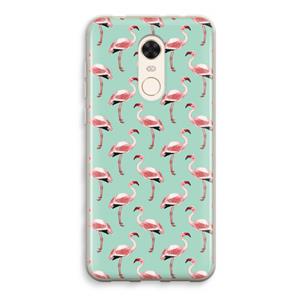CaseCompany Flamingoprint groen: Xiaomi Redmi 5 Transparant Hoesje