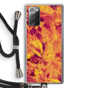 CaseCompany Eternal Fire: Samsung Galaxy Note 20 / Note 20 5G Transparant Hoesje met koord