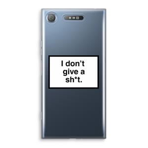 CaseCompany Don't give a shit: Sony Xperia XZ1 Transparant Hoesje