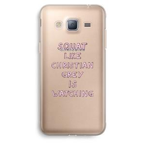 CaseCompany Christian Grey: Samsung Galaxy J3 (2016) Transparant Hoesje