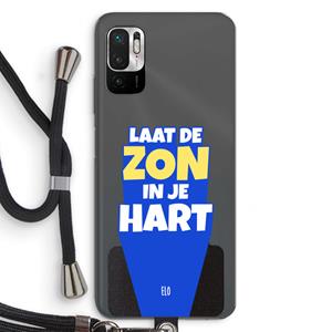 CaseCompany Laat de zon in je hart: Xiaomi Redmi Note 10 5G Transparant Hoesje met koord