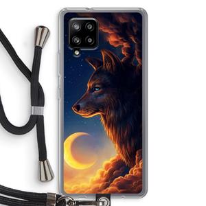 CaseCompany Night Guardian: Samsung Galaxy A42 5G Transparant Hoesje met koord