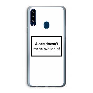 CaseCompany Alone: Samsung Galaxy A20s Transparant Hoesje