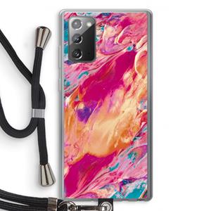 CaseCompany Pastel Echoes: Samsung Galaxy Note 20 / Note 20 5G Transparant Hoesje met koord