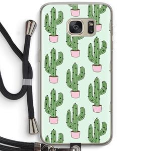 CaseCompany Cactus Lover: Samsung Galaxy S7 Transparant Hoesje met koord