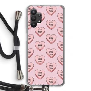 CaseCompany Chicks before dicks: Samsung Galaxy A32 5G Transparant Hoesje met koord