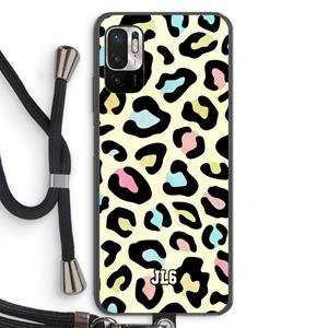 CaseCompany Leopard pattern: Xiaomi Redmi Note 10 5G Transparant Hoesje met koord