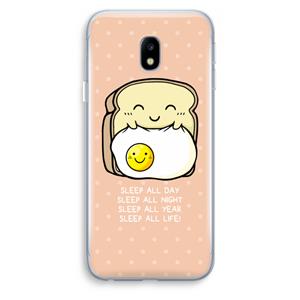 CaseCompany Sleep All Day: Samsung Galaxy J3 (2017) Transparant Hoesje