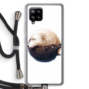 CaseCompany Yin Yang Wolves: Samsung Galaxy A42 5G Transparant Hoesje met koord