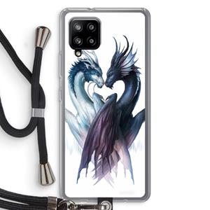 CaseCompany Yin Yang Dragons: Samsung Galaxy A42 5G Transparant Hoesje met koord