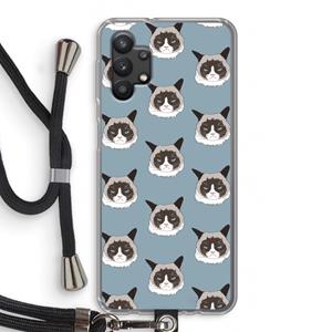 CaseCompany It's a Purrr Case: Samsung Galaxy A32 5G Transparant Hoesje met koord