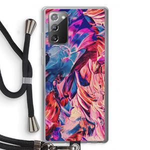 CaseCompany Pink Orchard: Samsung Galaxy Note 20 / Note 20 5G Transparant Hoesje met koord