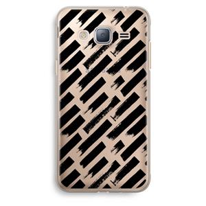 CaseCompany Zwarte vegen: Samsung Galaxy J3 (2016) Transparant Hoesje