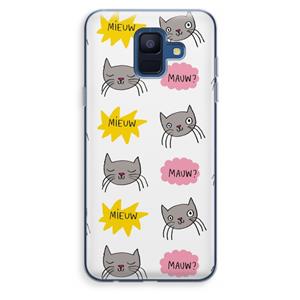 CaseCompany Meow: Samsung Galaxy A6 (2018) Transparant Hoesje